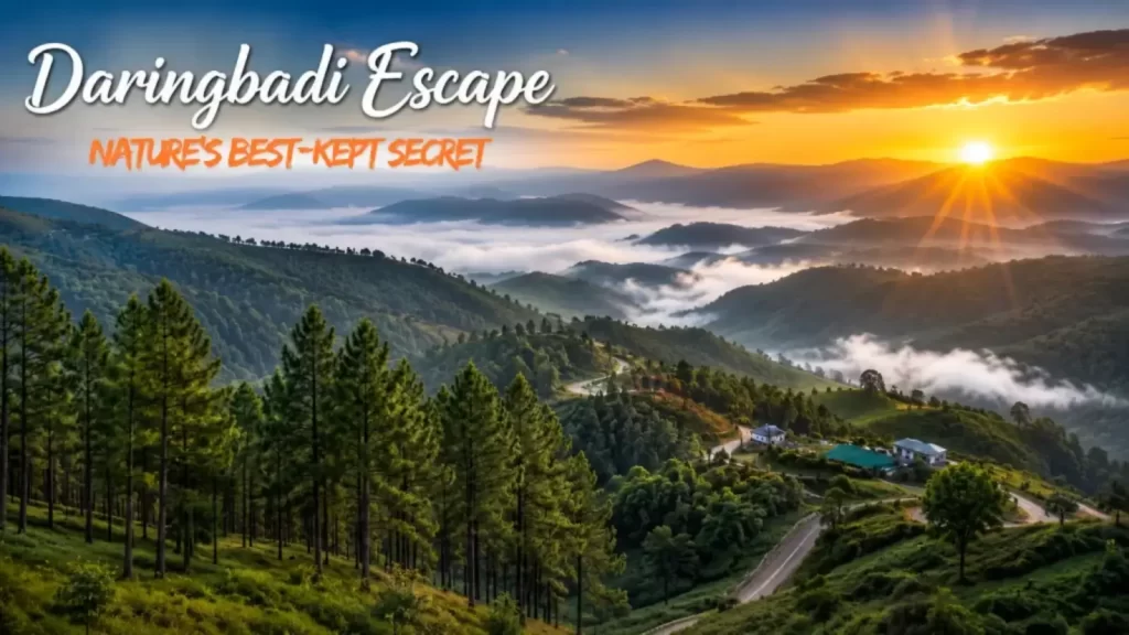 Daringbadi hill station surrounded by pine forests and misty hills in Odisha.