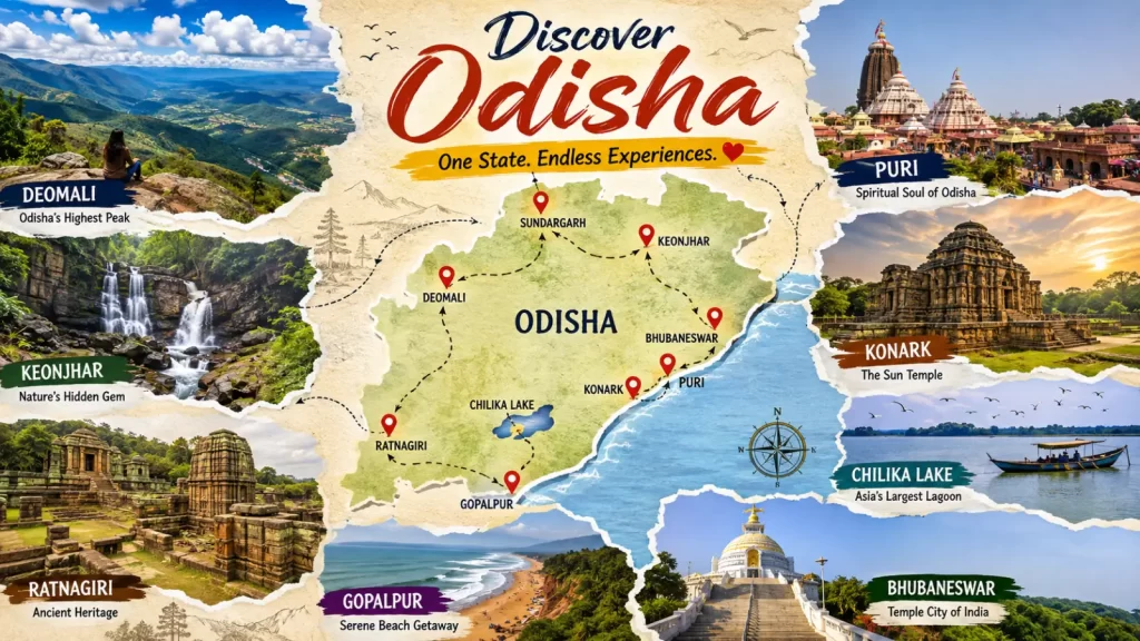 Odisha travel destinations from Puri to different parts of the state