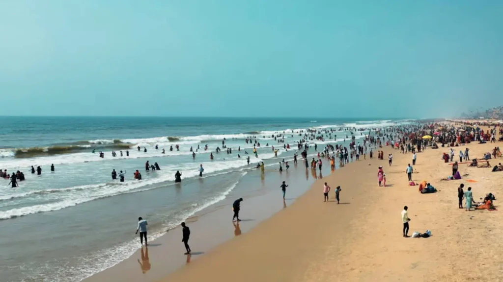 Puri Beach and coastal view near Jagannath Temple
