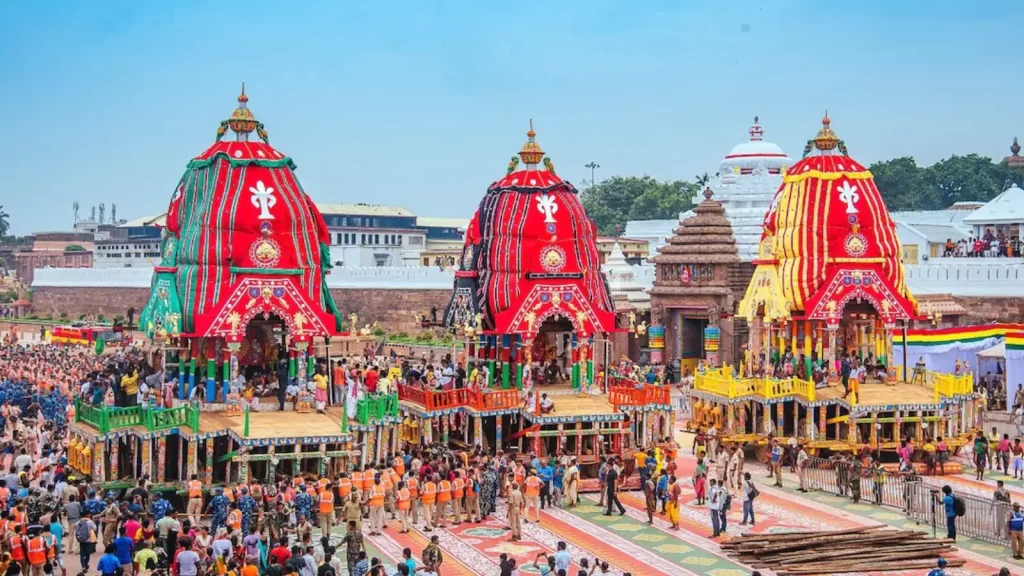 Puri Ratha Yatra during the monsoon season in Odisha