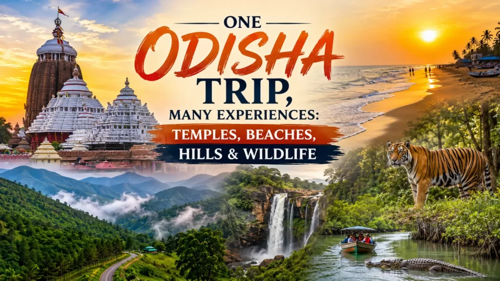One Odisha trip featuring temples beaches hills and wildlife