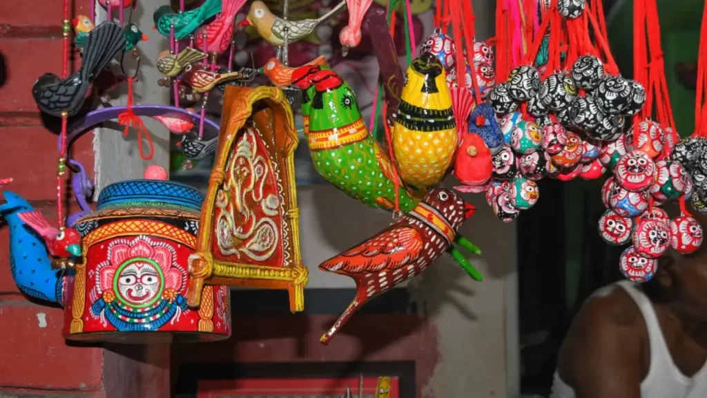 Pattachitra artist creating traditional artwork in Raghurajpur Odisha